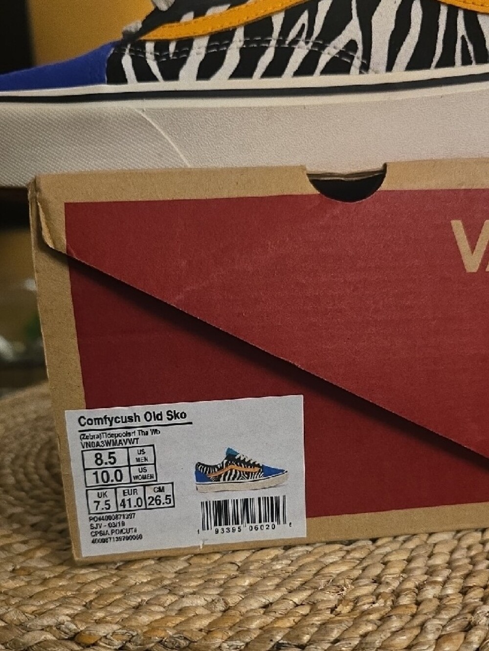 Vans Old Skool Zebra Print Sneakers - Blue/Black/Yellow - Picture 5 of 5